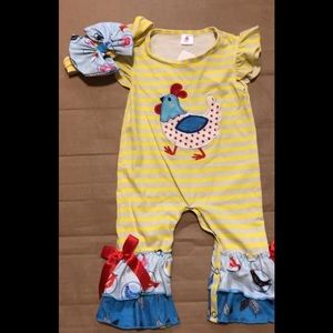 Yellow romper 12/18m